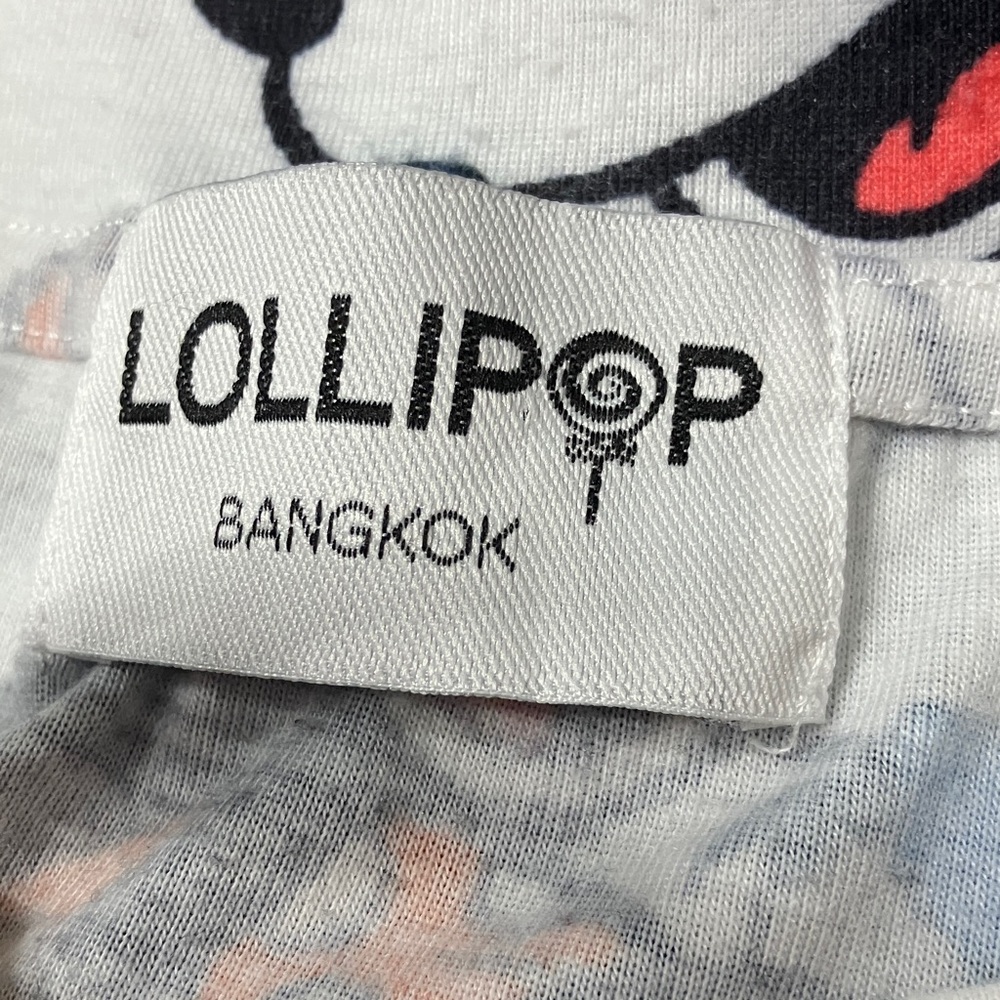 Lollipop Bangkok Cartoon Oversized Graphic Tee Unisex Sz XL White - Picture 4 of 4